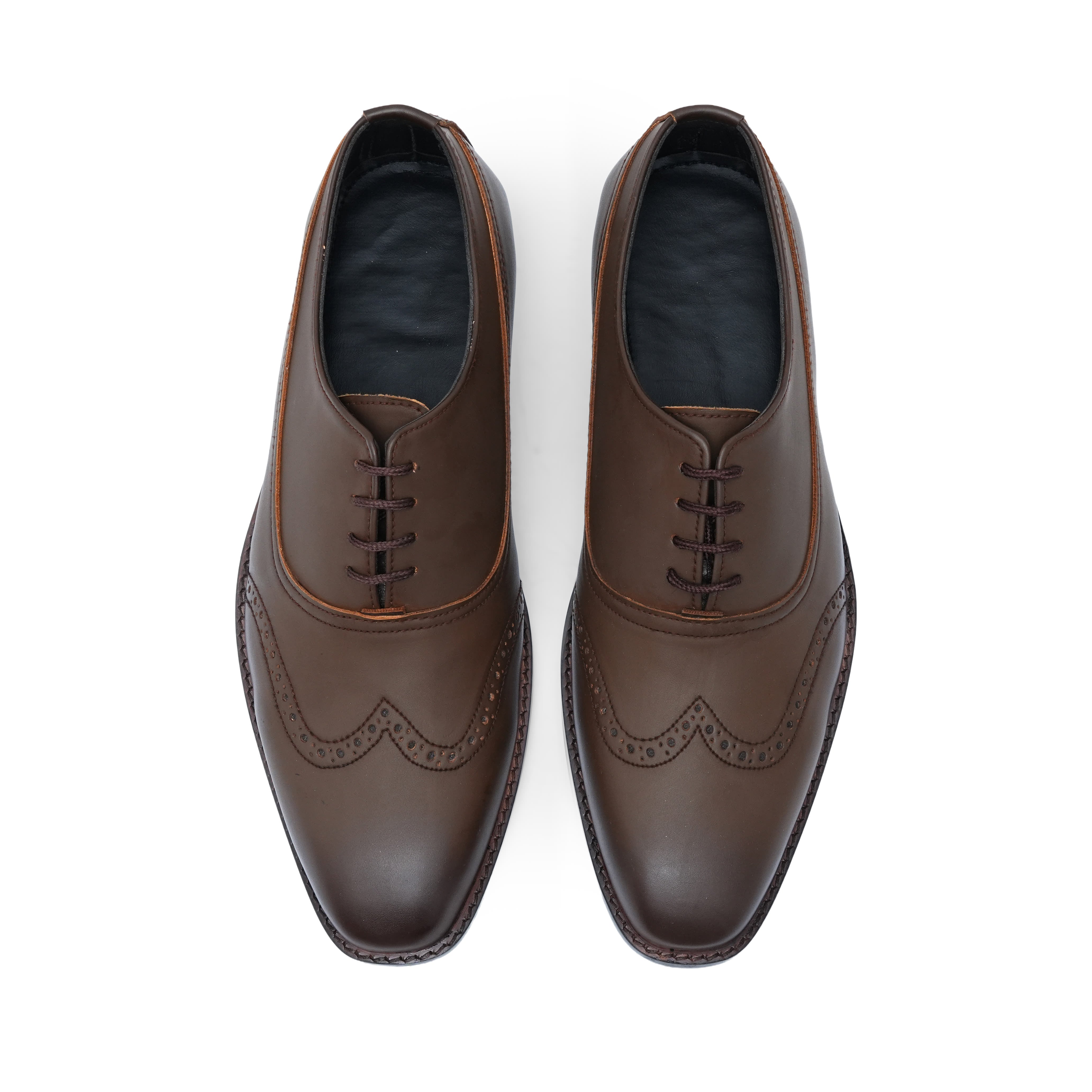 Wing toe Leather Brogue brown shoes