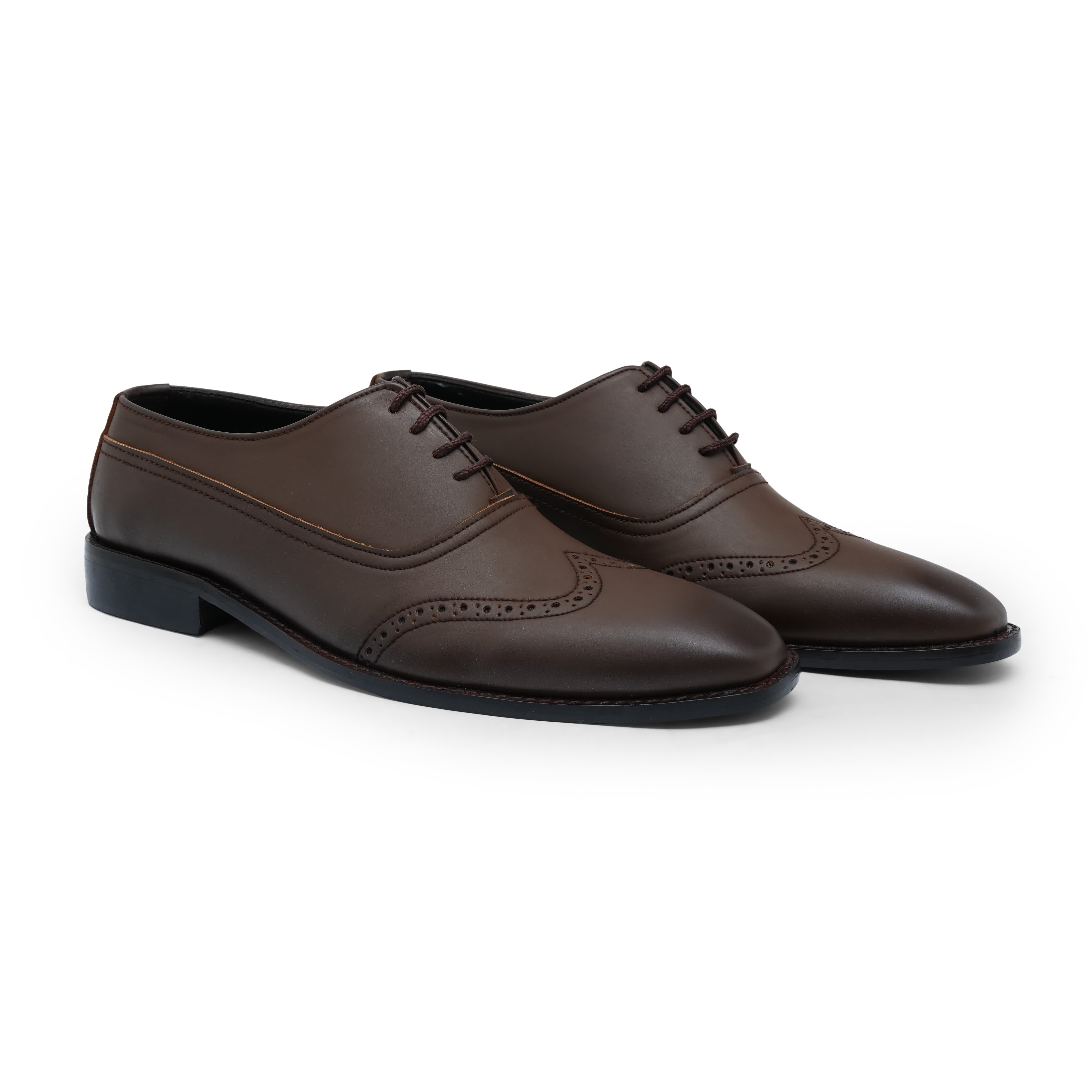Wing toe Leather Brogue brown shoes